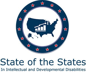 The State of the States in Intellectual and Developmental Disabilities Logo: A navy blue graphic of the continental Unit